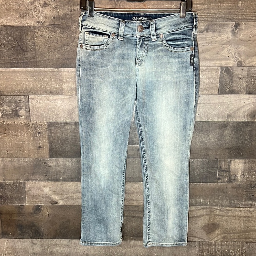 Silver Suki Light Blue Jean Capris